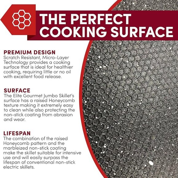 Elite Gourmet EG6201 Extra Deep 12"x12"x3.2" (7.5Qt.) Scratch Resistant Dishwash - Picture 4 of 5